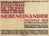 DESIGNER UNKNOWN. NEBENEINANDER. 1923. Two posters. Sizes vary, each approximately 27x37 inches, 70x94 cm. Druck von Nauck & Hartmann,